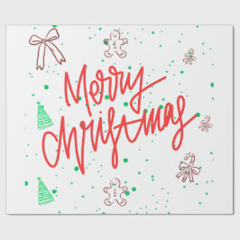 Papel De Regalo Diseño de pan de jengibre de Feliz Navidad.
