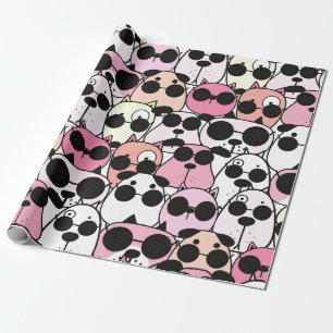 Papel De Regalo Diseño de patrón adorable con tema de perros