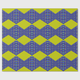 Papel De Regalo diseño de patrón azul y amarillo