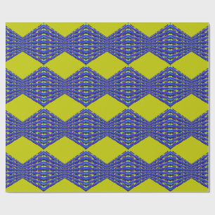 Papel De Regalo diseño de patrón azul y amarillo
