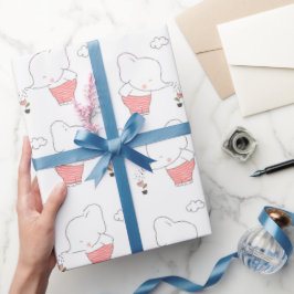 Papel De Regalo Diseño de patrón continuo de elefante dulce
