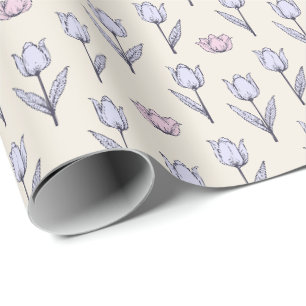 Papel De Regalo Diseño de patrón continuo de tulipán pastel
