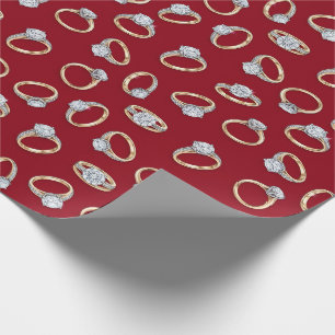 Papel De Regalo Diseño de Patrón de Anillo de Compromiso de Diaman