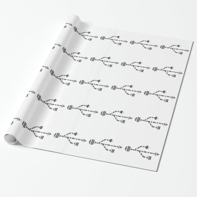 Papel De Regalo diseño de patrón de código de barras de computador (Desenrollado)