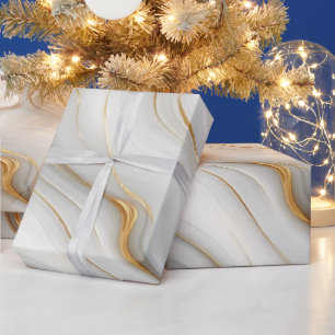 Papel De Regalo Diseño de patrón de mármol blanco gris elegante do