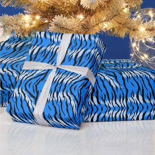 Papel De Regalo Diseño de patrón de piel de animal de tigre azul