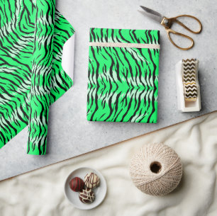 Papel De Regalo Diseño de patrón de piel de animal tigre verde