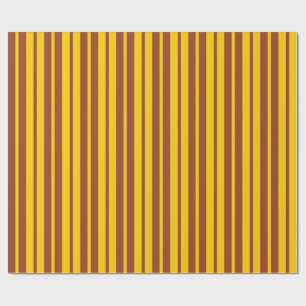 Papel De Regalo Diseño de patrón de rayas elegante marrón amarillo