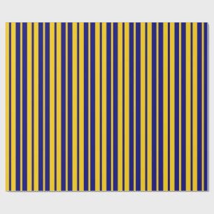 Papel De Regalo Diseño de patrón de rayas elegantes azul amarillo