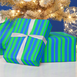 Papel De Regalo Diseño de Patrón de Rayas Elegantes Azul Verde