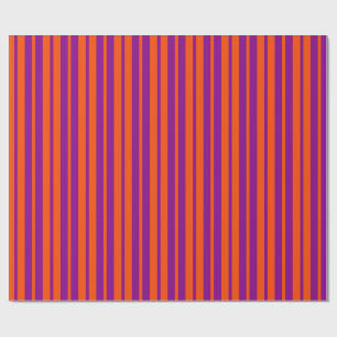Papel De Regalo Diseño de patrón de rayas elegantes naranja púrpur
