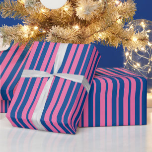 Papel De Regalo Diseño de patrón de rayas elegantes rosa azul