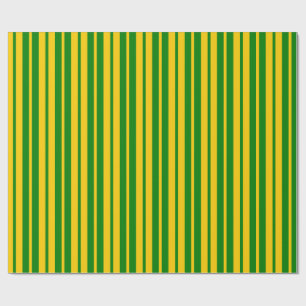Papel De Regalo Diseño de patrón de rayas elegantes verde amarillo