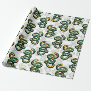 Papel De Regalo Diseño de patrón de serpientes - Blanco