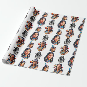 Papel De Regalo Diseño de patrón de tribu de indios americanos nat