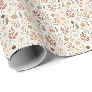 Papel De Regalo Diseño de patrón floral boho botánico 396