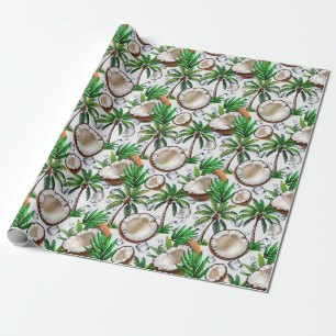 Papel De Regalo Diseño de patrón tropical de palmeras de coco