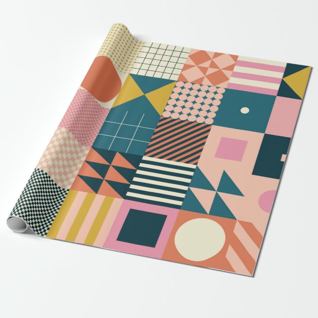Papel De Regalo Diseño de patrones abstractos geométricos modernos (Desenrollado)