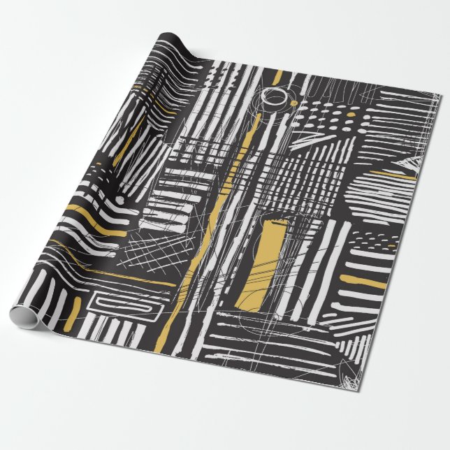 Papel De Regalo Diseño de patrones abstractos y creativos sin fisu (Desenrollado)