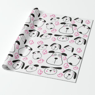 Papel De Regalo Diseño de patrones con tema de perro adorable