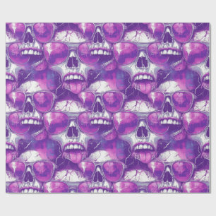 Papel De Regalo Diseño de patrones de cráneo con gafas de sol mora