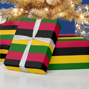 Papel De Regalo Diseño de patrones de franjas de colores africanos