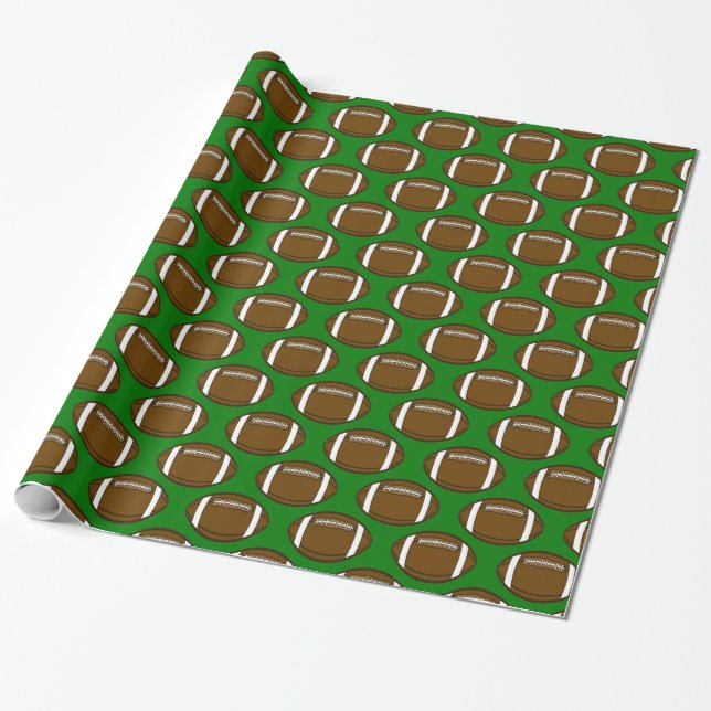 Papel De Regalo Diseño de patrones de fútbol en campo verde (Desenrollado)