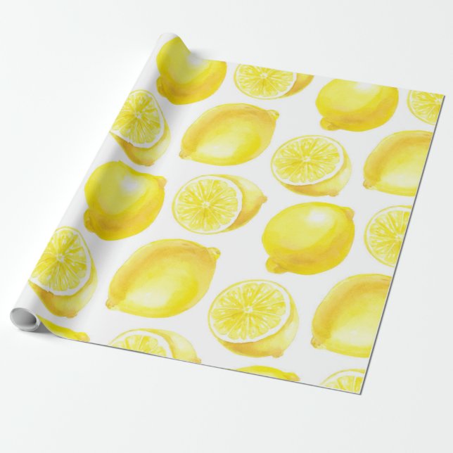 Papel De Regalo Diseño de patrones de lemones (Desenrollado)