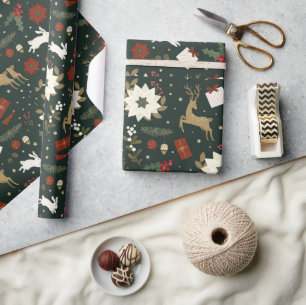 Papel De Regalo Diseño de patrones de Navidades dibujados a mano p