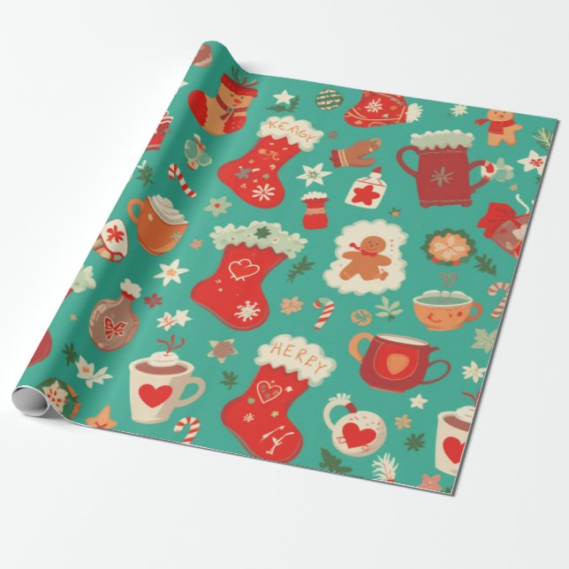Papel De Regalo Diseño de patrones de navidades Tema de regalo (Desenrollado)
