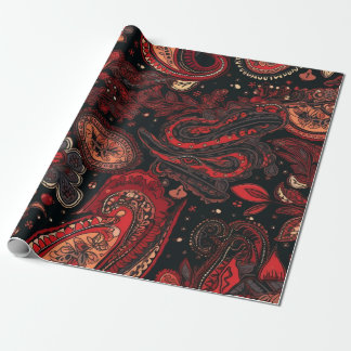 Papel De Regalo Diseño de patrones de tramos rojos audaces y hermo