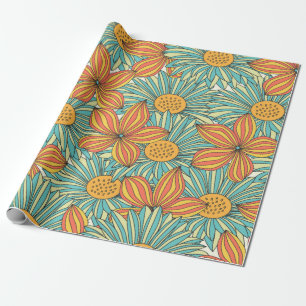 Papel De Regalo Diseño de patrones florales incoloros y sin inconv