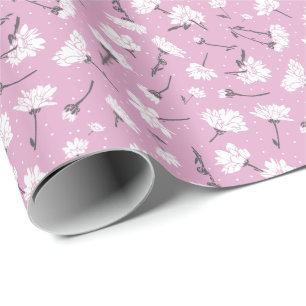 Papel De Regalo Diseño de patrones florales rosados - Arte elegant