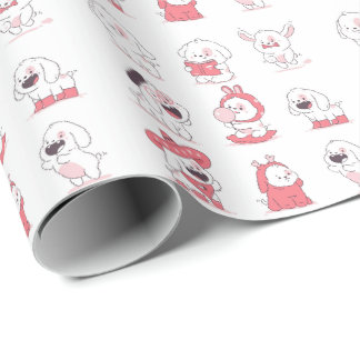 Papel De Regalo diseño de perro kawaii lindo
