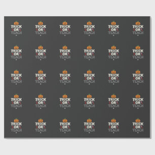 Papel De Regalo Diseño de profesor de Halloween Truco o Enseña (2)