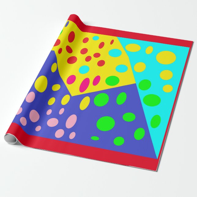 Papel De Regalo Diseño de puntos gigantes en muchas cosas alegres  (Desenrollado)