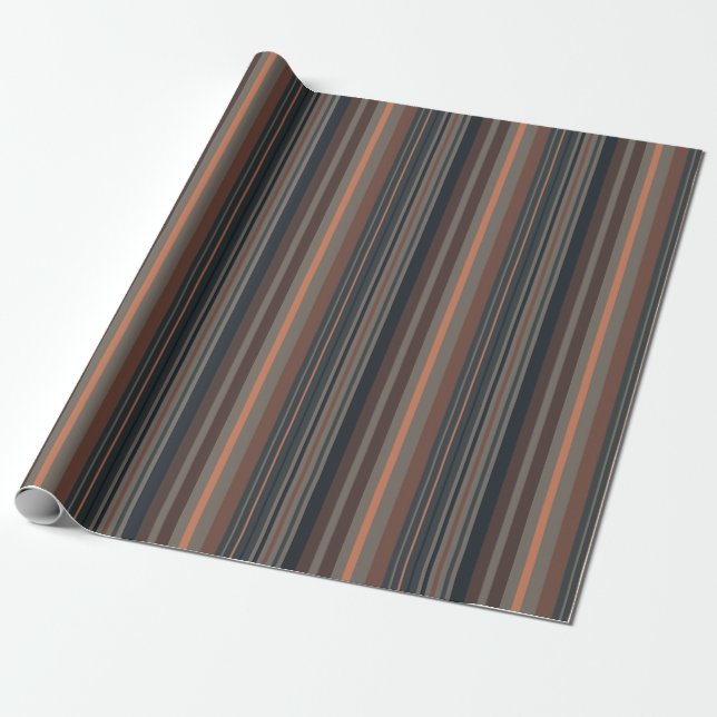 Papel De Regalo Diseño de rayas de bosques de bosque oscuro (Desenrollado)