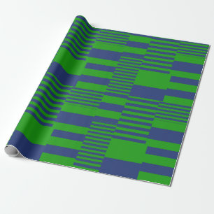 Papel De Regalo Diseño de rayas de patchwork azul verde