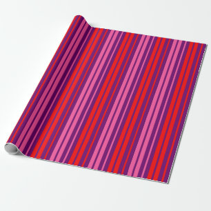 Papel De Regalo Diseño de rayas verticales rosa morado rojo  
