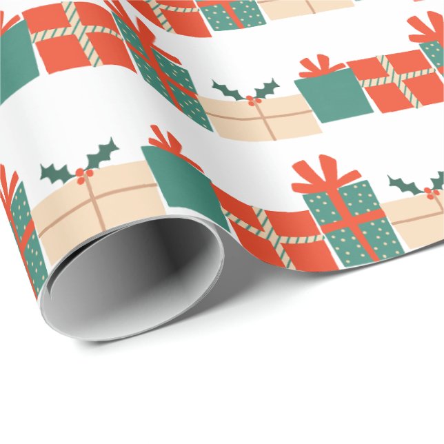 Papel De Regalo diseño de regalos de Navidad (Esquina del rollo)