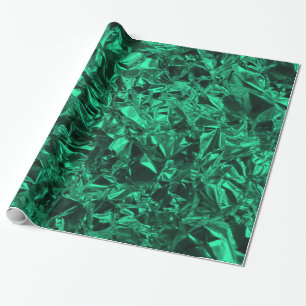 Papel De Regalo Diseño de Relieve metalizado de aluminio en Verde