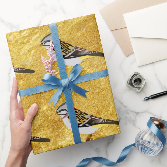 Papel De Regalo diseño de Relieve metalizado dorado personalizado  (Regalar)