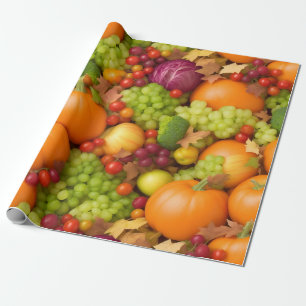 Papel De Regalo Diseño de repetición de frutas y verduras