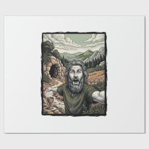 Papel De Regalo Diseño de retrato con barba sorprendido grabado vi