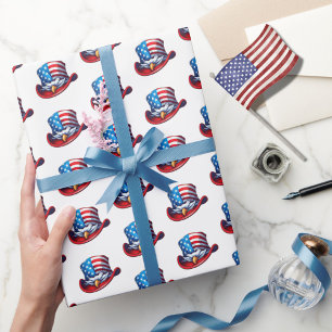 Papel De Regalo Diseño de sombrero con bandera estadounidense y ág