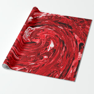 Papel De Regalo Diseño de Swirl negro rojo blanco