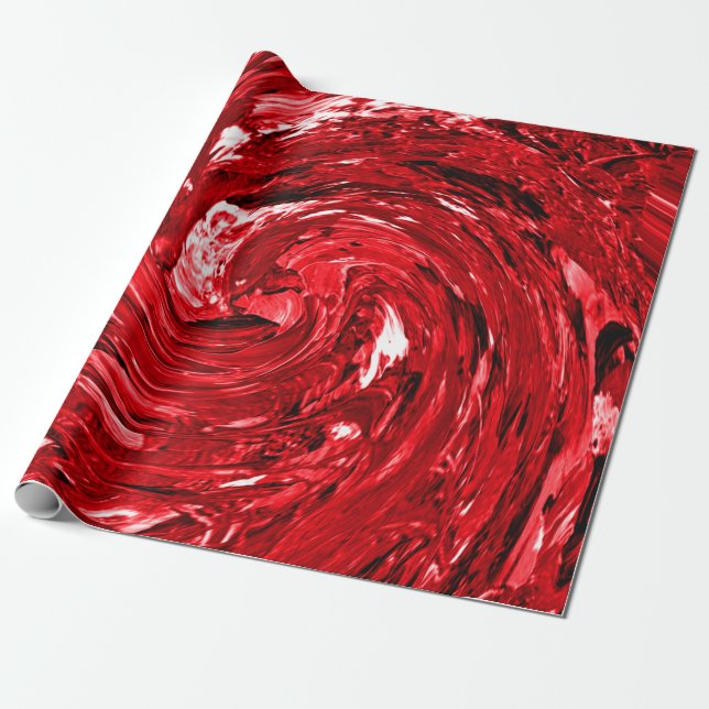 Papel De Regalo Diseño de Swirl negro rojo blanco (Desenrollado)