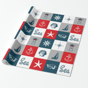 Papel De Regalo Diseño de temática náutica