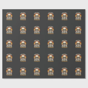 Papel De Regalo Diseño de terror retro de cráneo de Halloween más