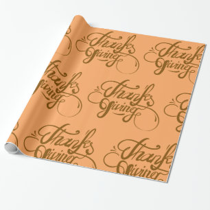 Papel De Regalo Diseño de texto marrón - Acción de Gracias